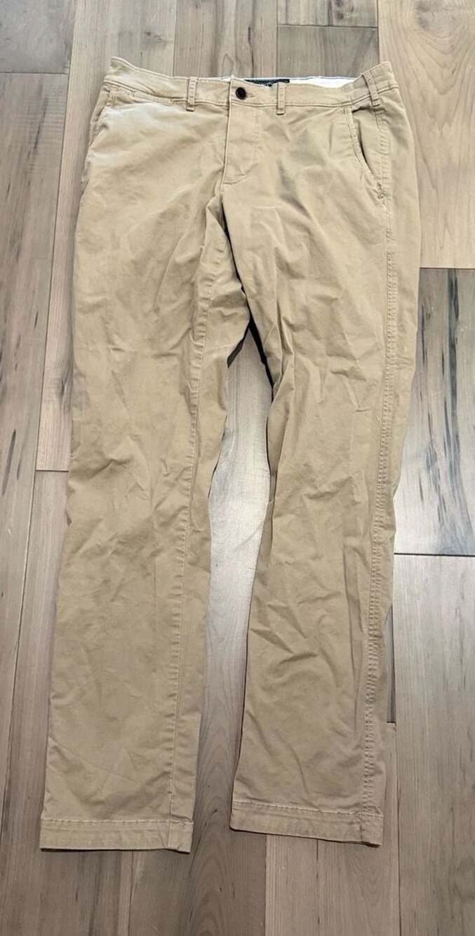 Abercrombie & Fitch Langdon Skinny Pants 32x34 Khaki Chinos